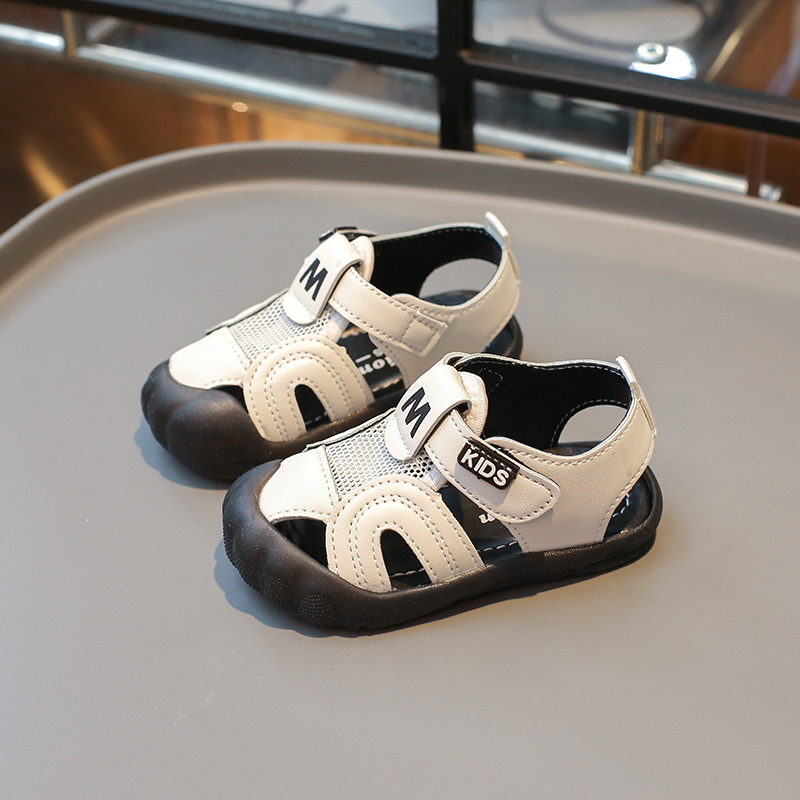 Ljetne sandale za bebe s zatvorenim prstom i mekom podom, Velcro kopča, protuklizne, za uzrast 12-36 mjeseci, unisex