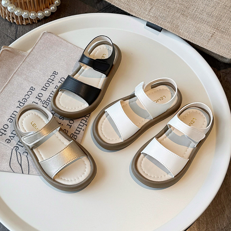 Dječje sandale za plažu Unisex, Velcro zatvarač, gornji dio od sintetičke kože, gumena podloga, ljeto 2025