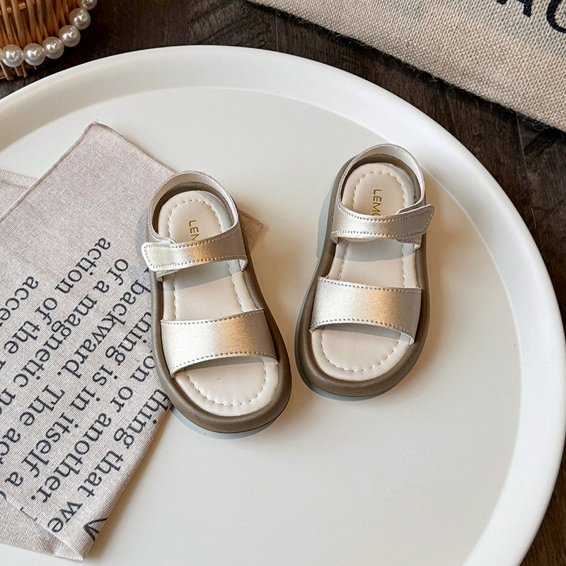 Dječje sandale za plažu Unisex, Velcro zatvarač, gornji dio od sintetičke kože, gumena podloga, ljeto 2025