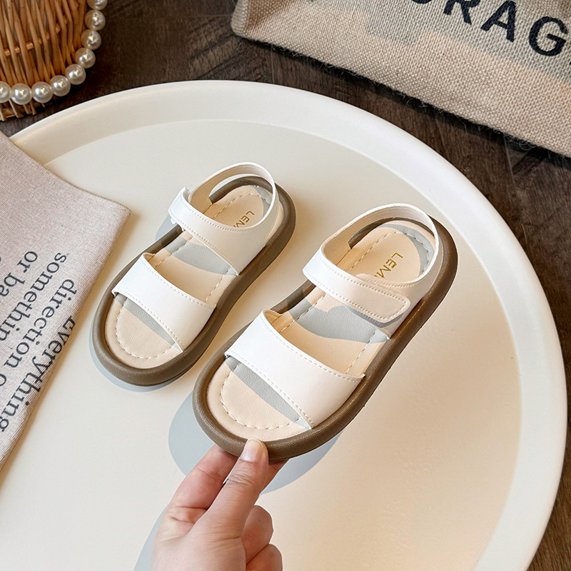 Dječje sandale za plažu Unisex, Velcro zatvarač, gornji dio od sintetičke kože, gumena podloga, ljeto 2025