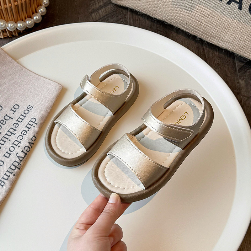 Dječje sandale za plažu Unisex, Velcro zatvarač, gornji dio od sintetičke kože, gumena podloga, ljeto 2025