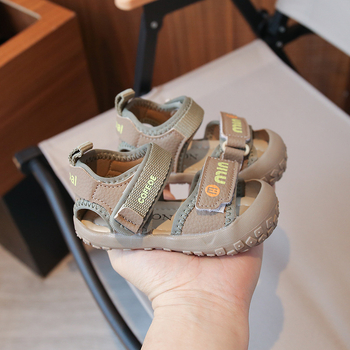 Unisex ljetne sandale za bebe i djecu, mekana podloga, Velcro zatvaranje, zatvoren vrh, sandale za plažu, PVC potplat