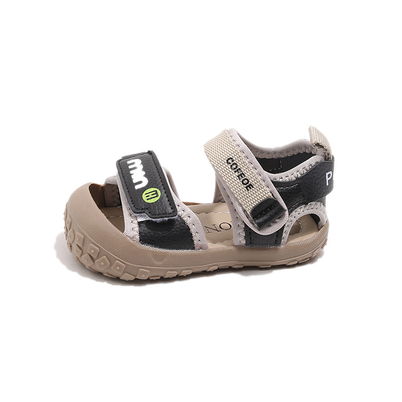Unisex ljetne sandale za bebe i djecu, mekana podloga, Velcro zatvaranje, zatvoren vrh, sandale za plažu, PVC potplat