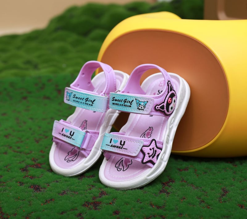 Dječje sandale s otvorenim prstom, Velcro zatvarač, unisex, karikatura uzorak (Gornji materijal: umjetna koža; Đon: PVC; Dob: 4–16 godina; Uzorak: Crtani)