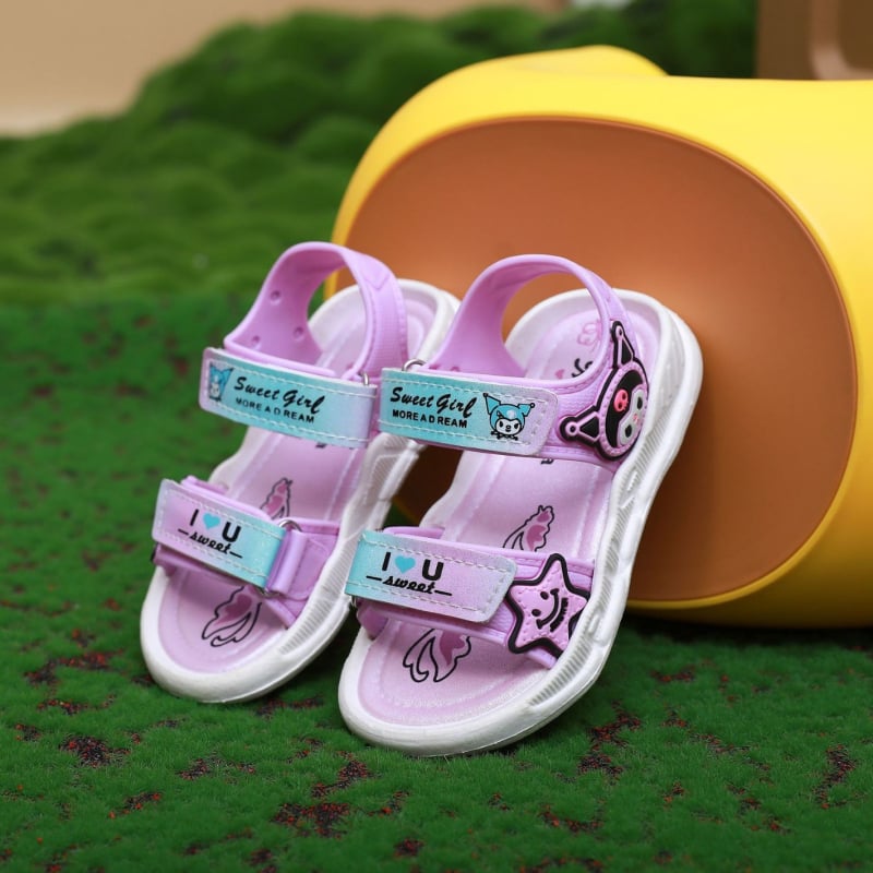 Dječje sandale s otvorenim prstom, Velcro zatvarač, unisex, karikatura uzorak (Gornji materijal: umjetna koža; Đon: PVC; Dob: 4–16 godina; Uzorak: Crtani)