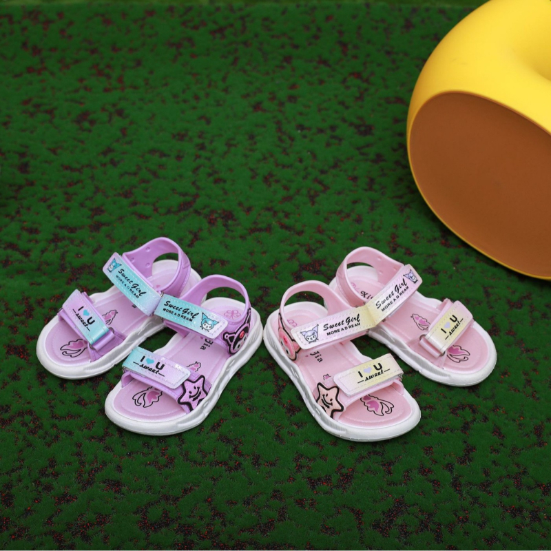 Dječje sandale s otvorenim prstom, Velcro zatvarač, unisex, karikatura uzorak (Gornji materijal: umjetna koža; Đon: PVC; Dob: 4–16 godina; Uzorak: Crtani)