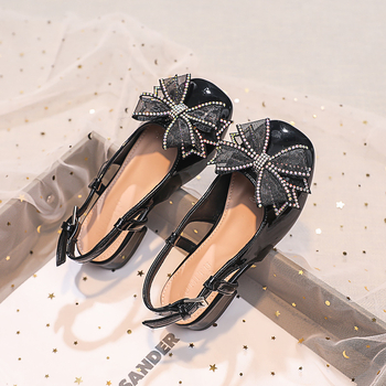 Djevojačke plažne sandale u korejskom stilu, gornji materijal Ultrafilm koža, jednobojno, za uzrast 4–16 godina