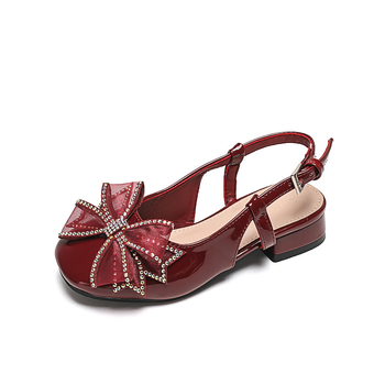 Djevojačke plažne sandale u korejskom stilu, gornji materijal Ultrafilm koža, jednobojno, za uzrast 4–16 godina