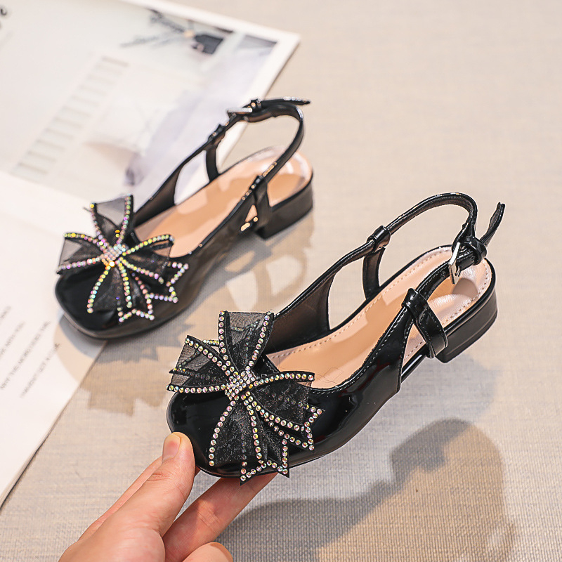 Djevojačke plažne sandale u korejskom stilu, gornji materijal Ultrafilm koža, jednobojno, za uzrast 4–16 godina