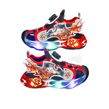 Dječje sportske sandale sa svjetlima, gornji dio od sintetičke kože, EVA đon, zatvaranje okretni gumb, ljeto 2025