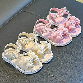 Hercegnő masnis szandálok lányoknak, felsőrész PVC, talp PVC, puha talp, 1–12 éveseknek