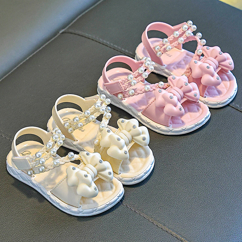 Hercegnő masnis szandálok lányoknak, felsőrész PVC, talp PVC, puha talp, 1–12 éveseknek