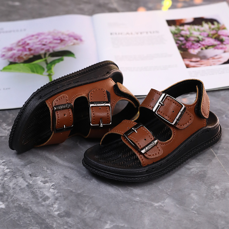 Dječje sandale za plažu, ljeto 2025 izdanje, gornji materijal umjetna koža, potplat PVC, kopčanje na Velcro (Unisex)