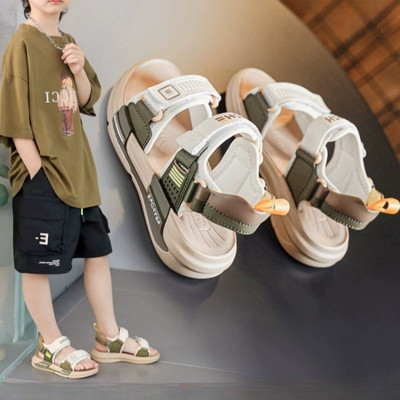 Dječje sportske sandale, umjetna koža na gornjoj strani, PVC đon, kopčanje na Velcro, za dob djece 4–12 godina, ljeto 2025 izdanje