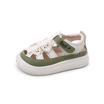 Dječje plažne sandale s zaštitom prstiju, prozračni dizajn, unisex, Velcro zatvaranje, svjetleće, korejski stil