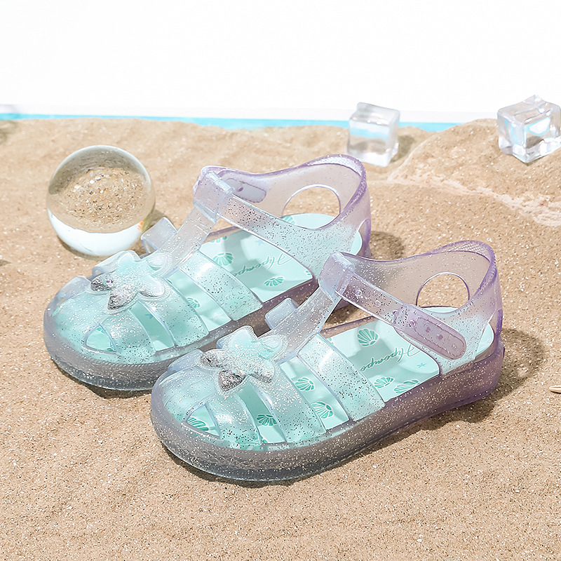 Dječje Jelly sandale za ljeto 2025 - za djevojčice, vodene i plažne cipele s neklizajućom mekom potplatom, zatvorenim vrhom, kristalni detalji
