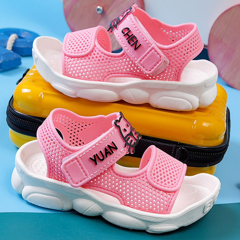 Dječje ljetne sandale s Velcro zatvorenim stražnjim dijelom, unisex, PVC gornji dio i potplat, cartoon uzorak, protuklizne