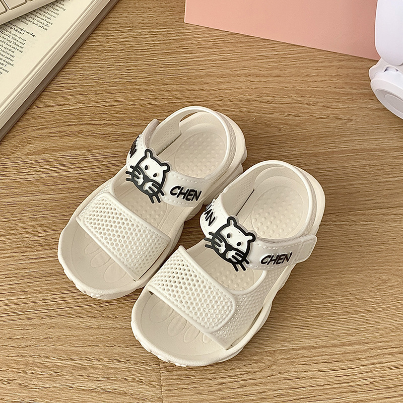 Dječje ljetne sandale s Velcro zatvorenim stražnjim dijelom, unisex, PVC gornji dio i potplat, cartoon uzorak, protuklizne