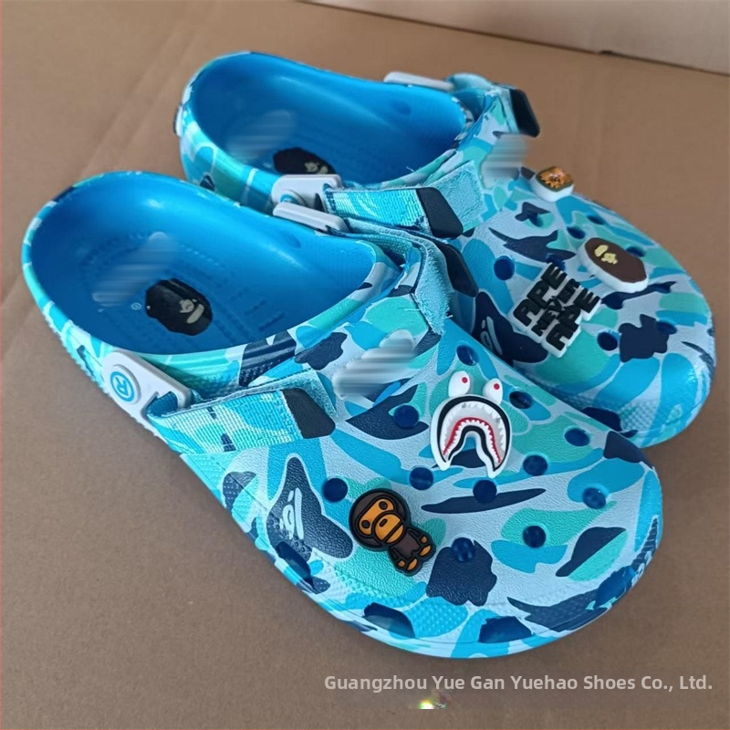 Cros Beppo bērnu sandales ar kamuflāžas rakstu, caurumu dizains, EVA augšdaļa, ikdienas vasaras stils, vecums 4–16 gadi