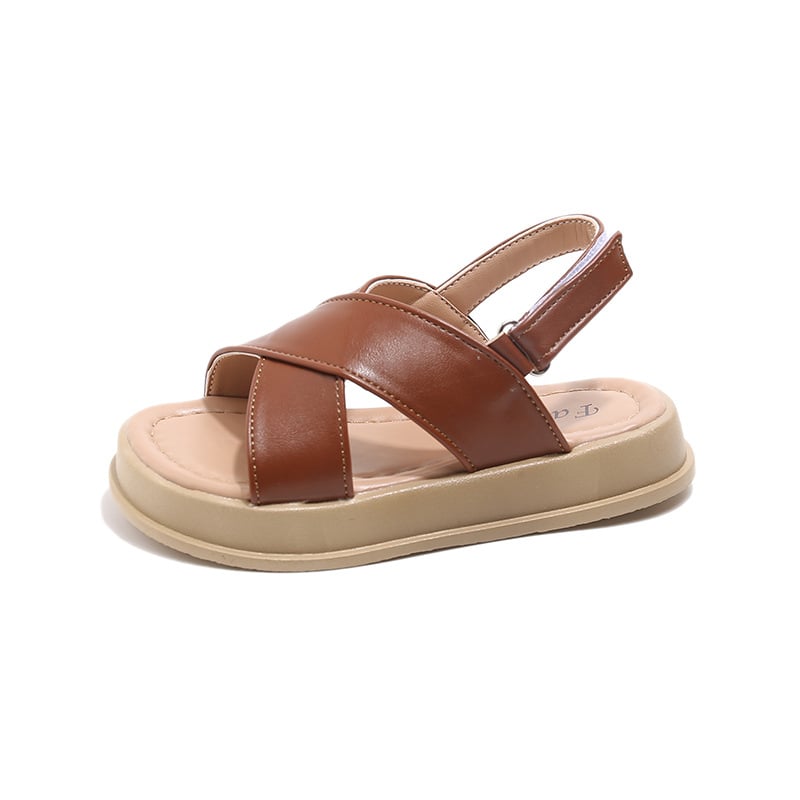Dječje ljetne sandale za djevojčice, s križnim trakama, korejski stil, francuski stil, meka potplata na plažu