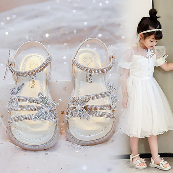 Hercegnő szandálok lányoknak - Velcro-zárás, felsőrész: szintetikus bőr, talp: marha-inas, Koreai stílus