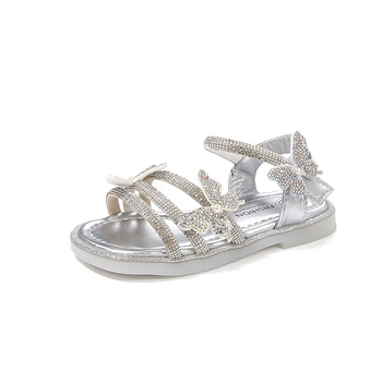 Hercegnő szandálok lányoknak - Velcro-zárás, felsőrész: szintetikus bőr, talp: marha-inas, Koreai stílus