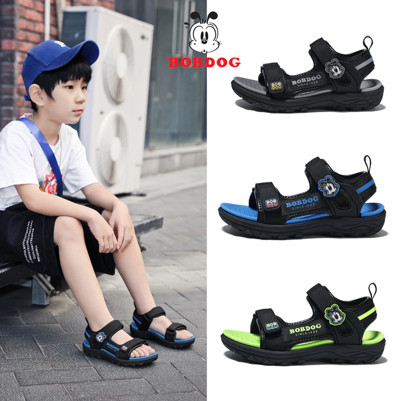 Babu Bean gyerek strand szandálok — len felső rész, MD csúszásmentes talp, Velcro-zárás, 4–16 éveseknek