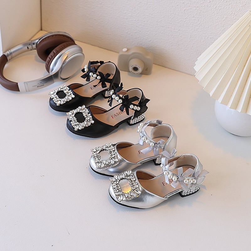 Dječje sandale s visokim petama, princes stil, korejski stil, rhinestones, PU koža, cipele za ples i svečanu odjeću