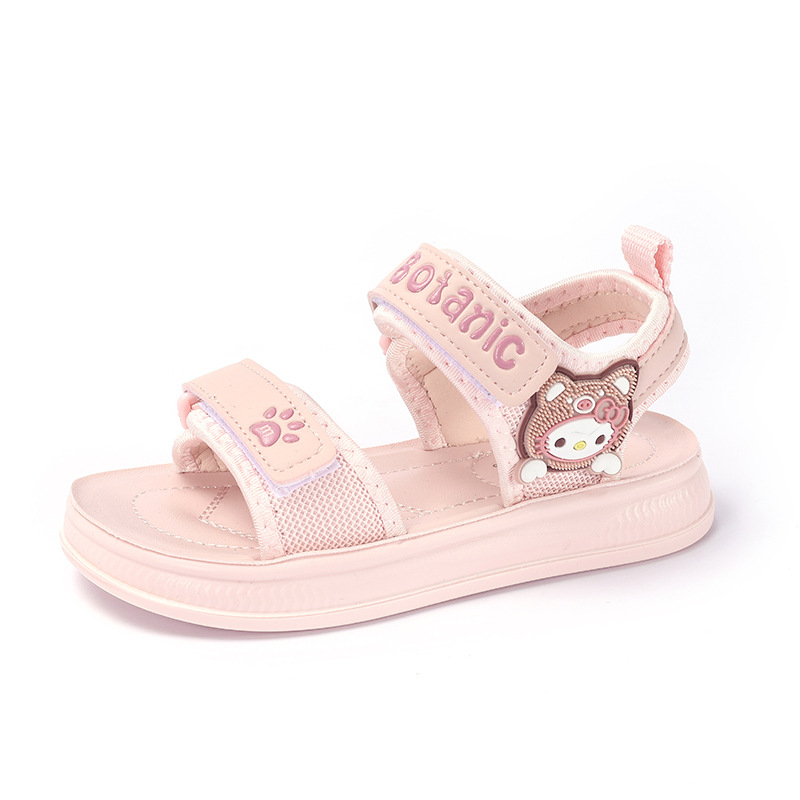 Dječje sandale za plažu s otvorenim prstima, ljeto 2026, unisex, sladak mačji dizajn s Velcro
