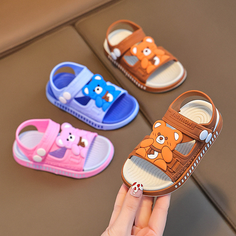 Unisex dječje sandale, crtani uzorak, protuklizna podloga, PVC gornji dio i đon, kopčanje