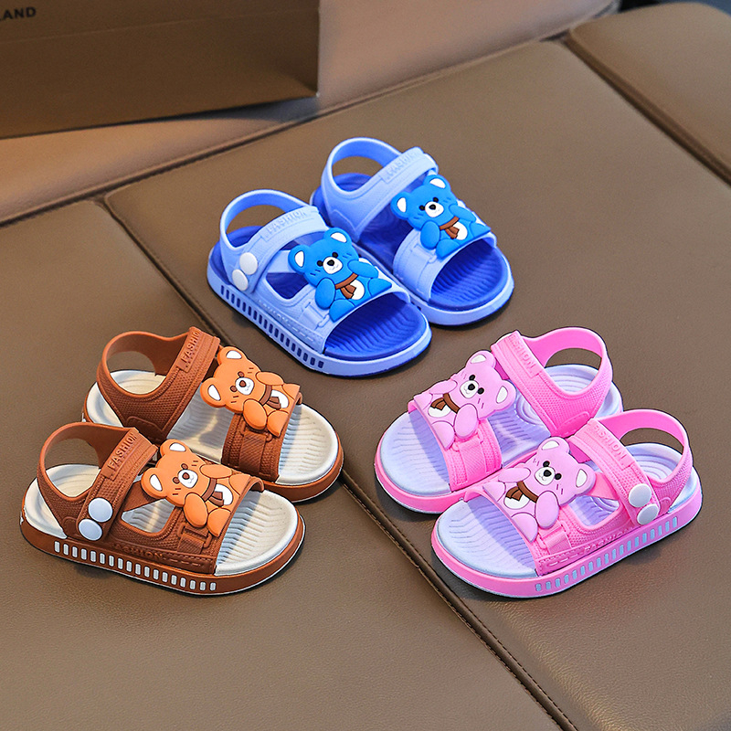Unisex dječje sandale, crtani uzorak, protuklizna podloga, PVC gornji dio i đon, kopčanje