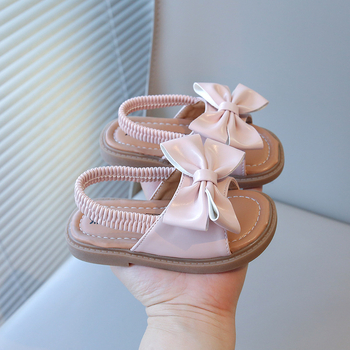 Dječje sandale za djevojčice s mašnicom, mek pod, protuklizne, plažne sandale