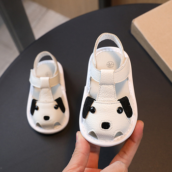 Ljetne sandale za bebe 12-36 mjeseci, unisex, kožni gornji dio, prozračne, mekana potplat, Velcro zatvaranje, niski profil.