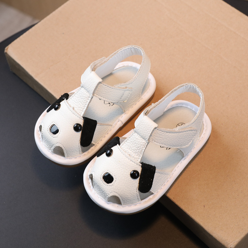 Ljetne sandale za bebe 12-36 mjeseci, unisex, kožni gornji dio, prozračne, mekana potplat, Velcro zatvaranje, niski profil.