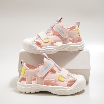 Dječje plažne sandale, unisex, gornji dio PU, Velcro kopča, gumeni đon, za djecu 4–16 godina, ljetni casual stil