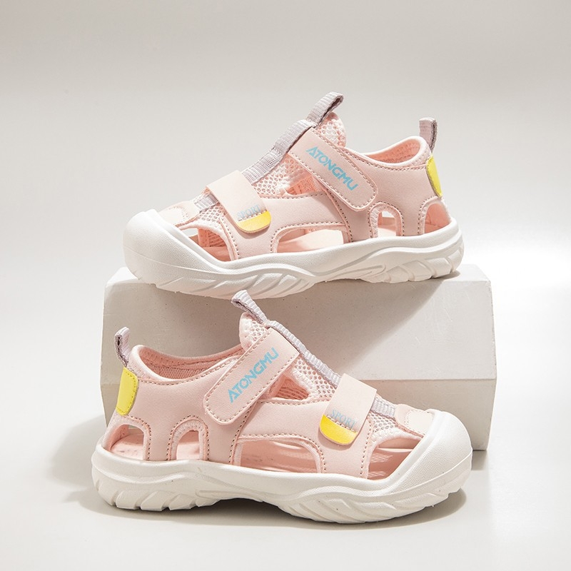Dječje plažne sandale, unisex, gornji dio PU, Velcro kopča, gumeni đon, za djecu 4–16 godina, ljetni casual stil