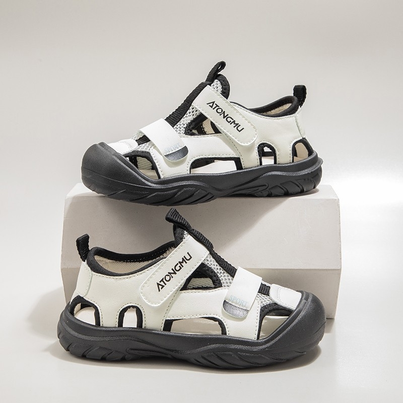 Dječje plažne sandale, unisex, gornji dio PU, Velcro kopča, gumeni đon, za djecu 4–16 godina, ljetni casual stil