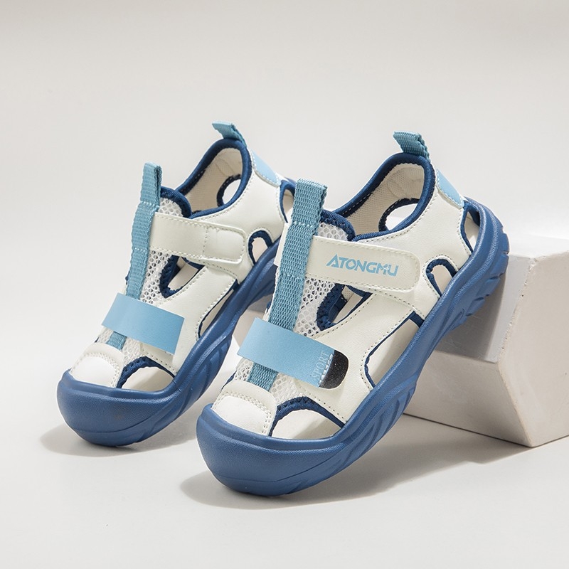Dječje plažne sandale, unisex, gornji dio PU, Velcro kopča, gumeni đon, za djecu 4–16 godina, ljetni casual stil