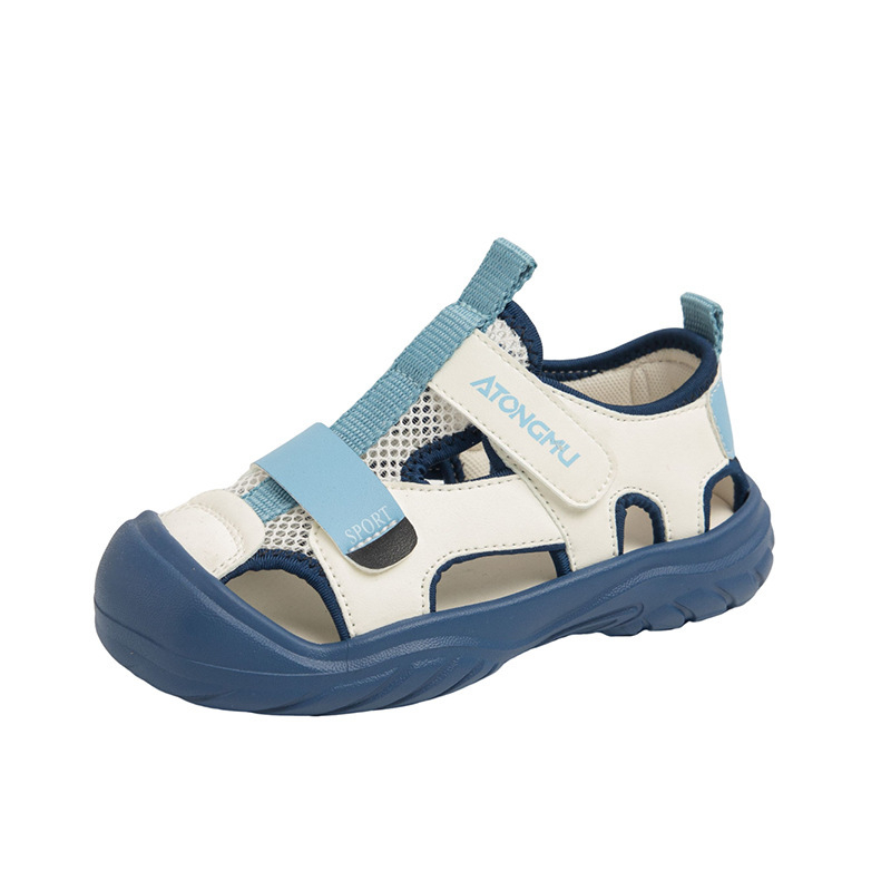 Dječje plažne sandale, unisex, gornji dio PU, Velcro kopča, gumeni đon, za djecu 4–16 godina, ljetni casual stil