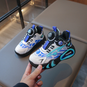 Dječje tenisice s fleece unutarnjom, zimske svakodnevne tenisice s okretno zatvaranje gumom, PU gornji dio, gumena potplat, protuklizne