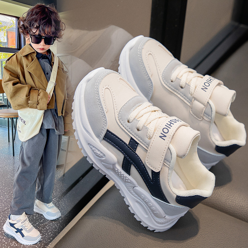 Dječje tenisice stil dad shoes, gornji dio od umjetne kože, potplat od gume s protukliznim dizajnom, zatvaranje Velcro, uzrast 4–16 godina, proljeće-ljeto-jesen