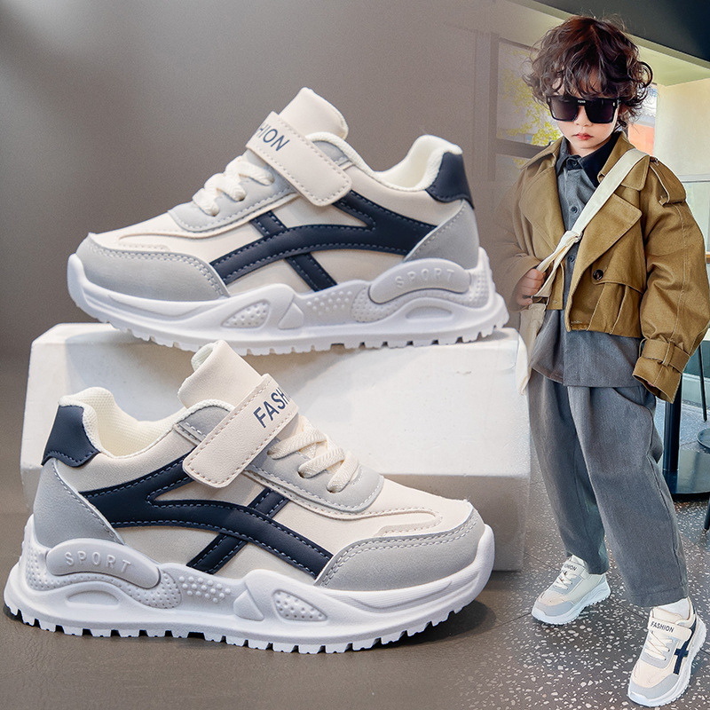 Dječje tenisice stil dad shoes, gornji dio od umjetne kože, potplat od gume s protukliznim dizajnom, zatvaranje Velcro, uzrast 4–16 godina, proljeće-ljeto-jesen