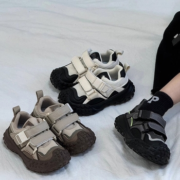 Pantofi de alergare pentru copii, primăvară-toamnă, cu Velcro închidere, partea superioară din piele sintetică, talpă din cauciuc, unisex, pentru vârste 4–16 ani