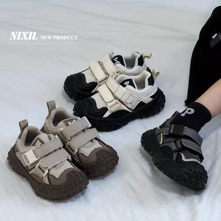 Pantofi de alergare pentru copii, primăvară-toamnă, cu Velcro închidere, partea superioară din piele sintetică, talpă din cauciuc, unisex, pentru vârste 4–16 ani