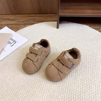 Dječje tenisice za trčanje s flecom, gornji dio od velura, gumeni potplat, zatvaranje na Velcro, unisex, uzrast 1–6 godina, prikladne za zimu, proljeće i jesen
