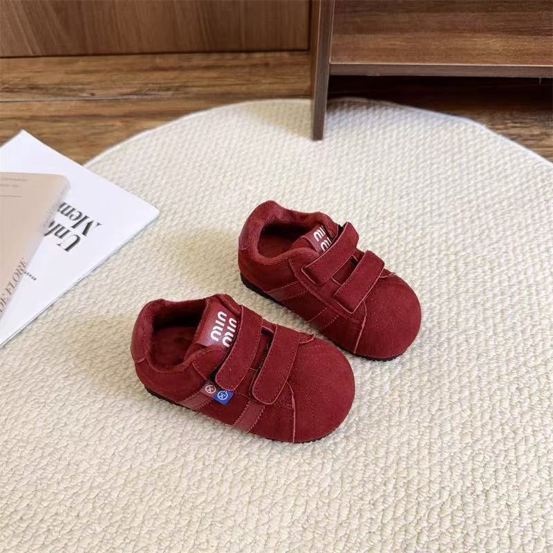 Dječje tenisice za trčanje s flecom, gornji dio od velura, gumeni potplat, zatvaranje na Velcro, unisex, uzrast 1–6 godina, prikladne za zimu, proljeće i jesen