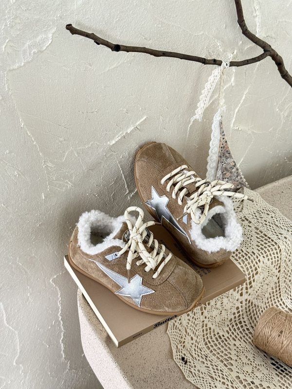 Dječje cipele u stilu Dad Shoes — unisex, ručno izrađene, Velcro zatvarač, debela gumena potplat, jesen-zima (Gornji dio: koža split od svinja; leopard uzorak umjetna kosa; mikrovlakna koža)