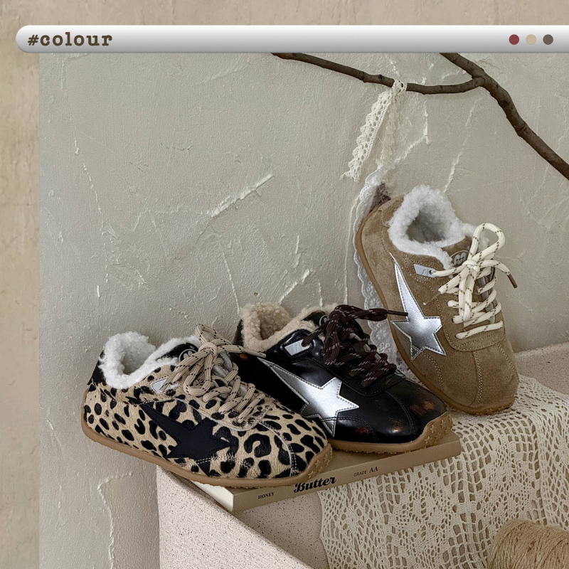 Dječje cipele u stilu Dad Shoes — unisex, ručno izrađene, Velcro zatvarač, debela gumena potplat, jesen-zima (Gornji dio: koža split od svinja; leopard uzorak umjetna kosa; mikrovlakna koža)