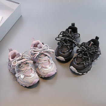 Dječje tenisice s flis podstavom za zimu 2025, unisex, casual dad shoes stil, mekana potplata