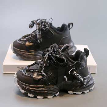 Dječje tenisice s flis podstavom za zimu 2025, unisex, casual dad shoes stil, mekana potplata